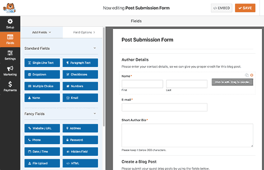 web form builder that allows user to upload picture