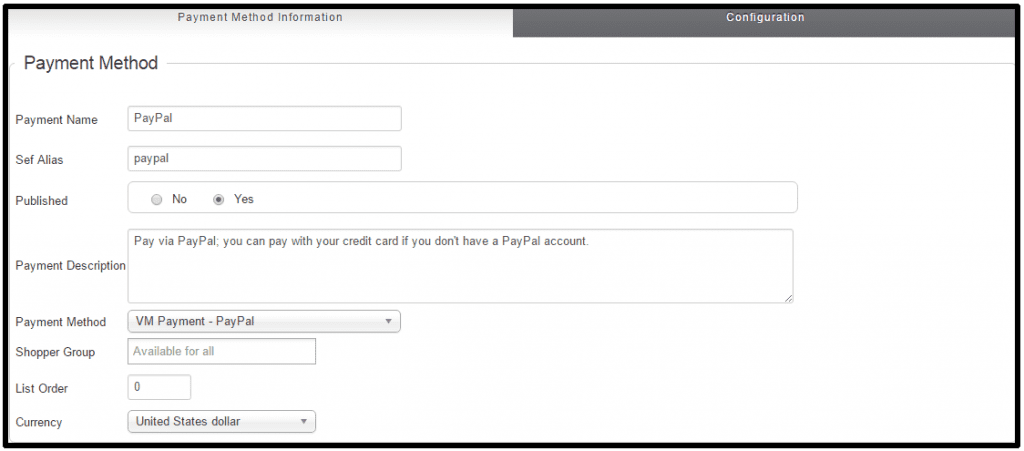 How to setup Paypal in VirtueMart for Joomla 3.x ?