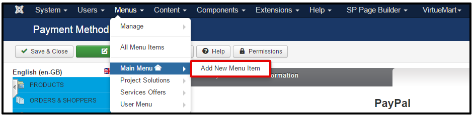 How to link to your VirtueMart store front in Joomla 3.x ?