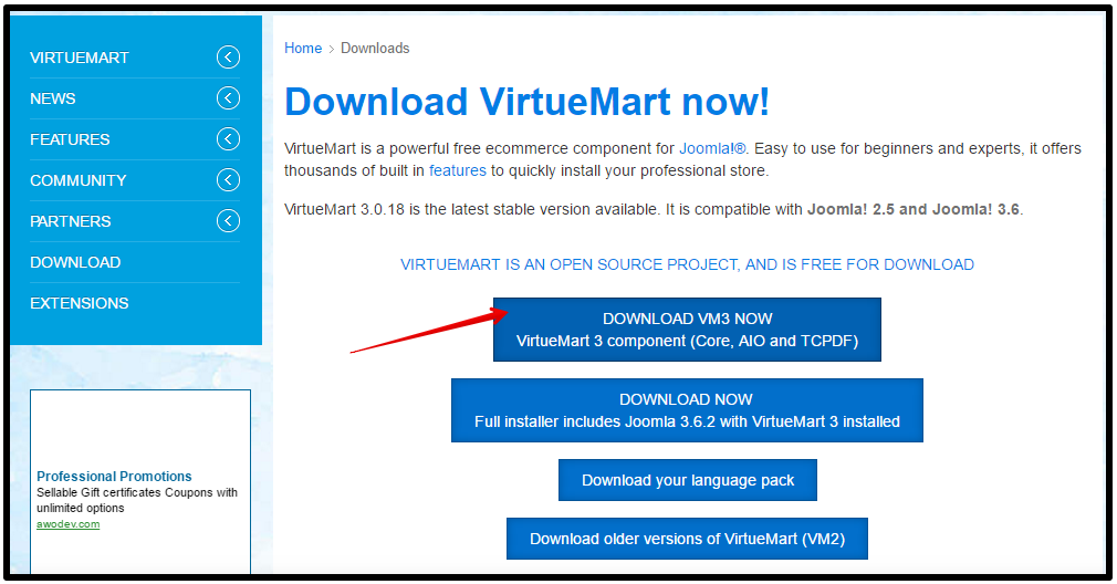 How to install VirtueMart for Joomla 3.x ?