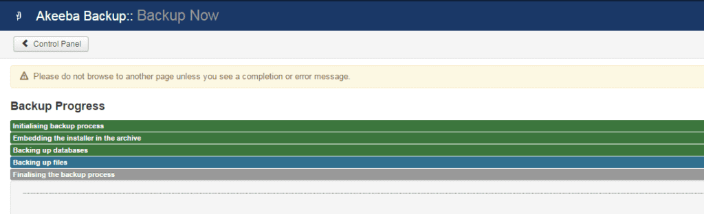 The Basic Operations In Akeeba Backup Iii