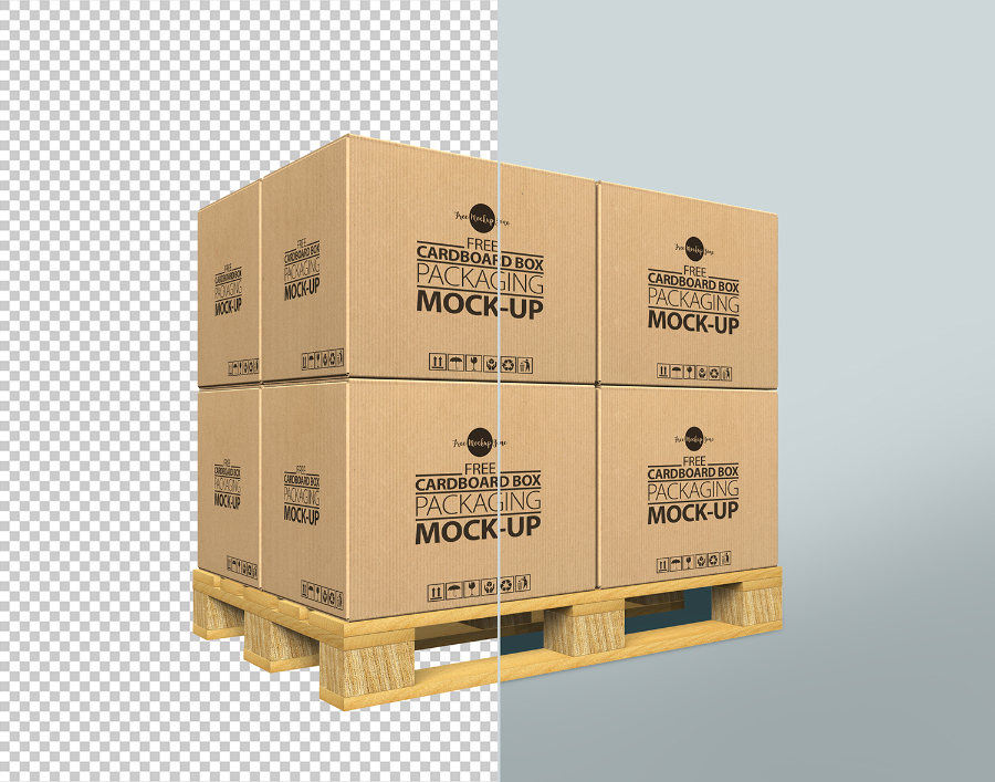 Download Cardboard Box MockUp Free PSD Template - LTHEME