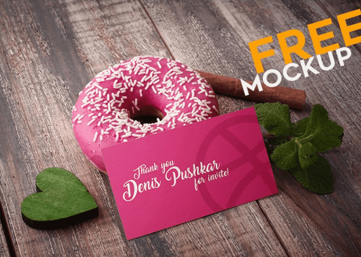 Download Donut Free Business Card PSD Mockup Template - LTHEME