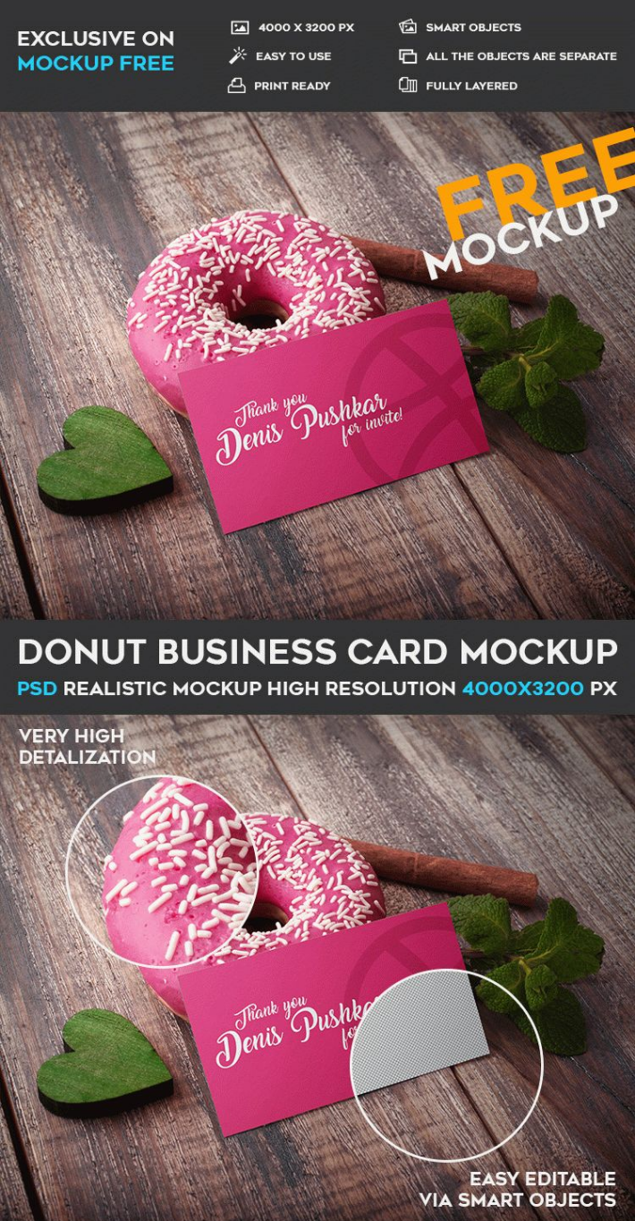 Download Donut Free Business Card Psd Mockup Template Ltheme