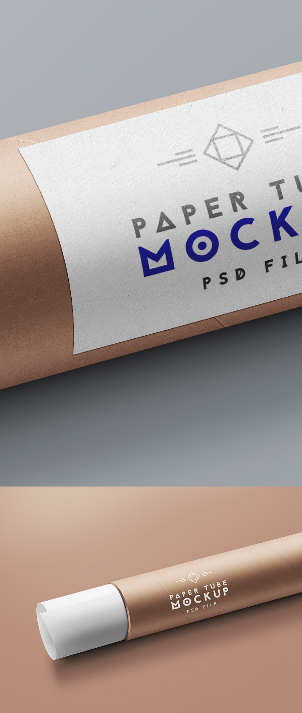 Download Paper Tube Packaging Mockup PSD MockUp Template