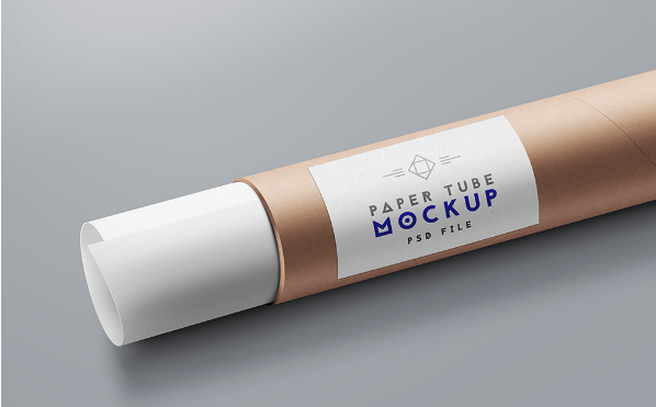 Download Paper Tube Packaging Mockup PSD MockUp Template