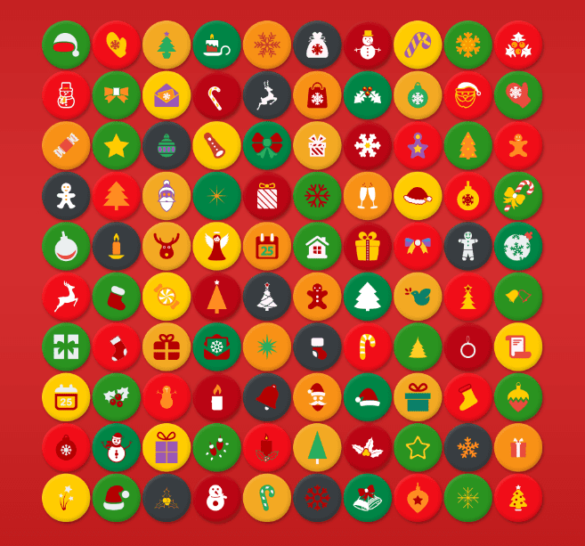 Set Of 100 Free Christmas Icons