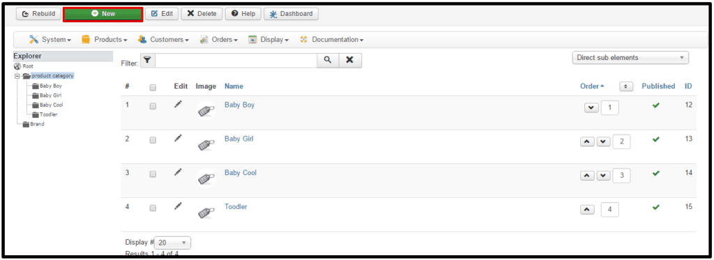 How to add a new Product Category in HikaShop for Joomla 3.x ?