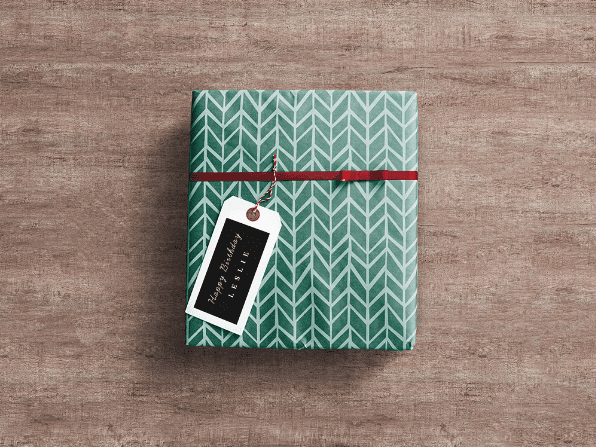 Gift Wrap Free Box PSD Mockup