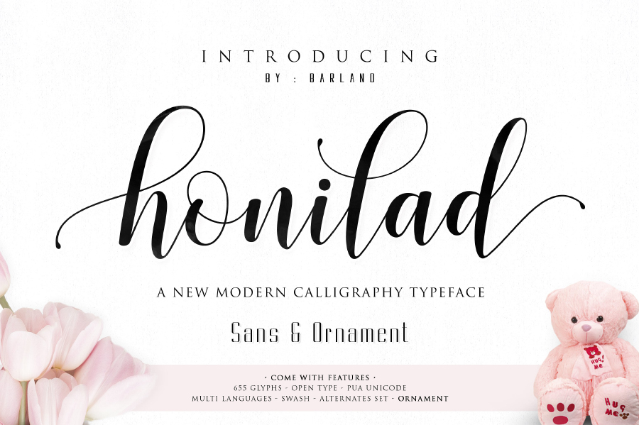 Free Script Typeface Honilad LTHEME