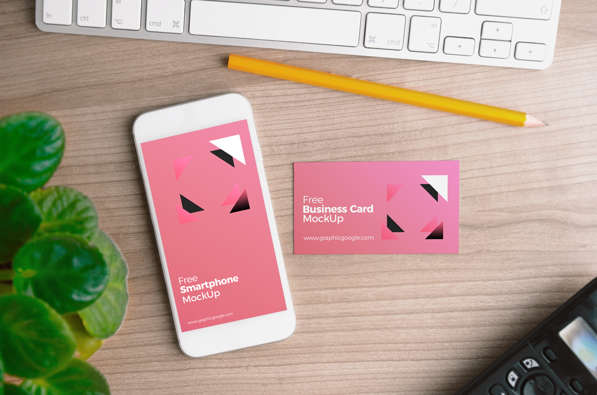Download Smartphone With Business Card Free Mockup Psd Ltheme