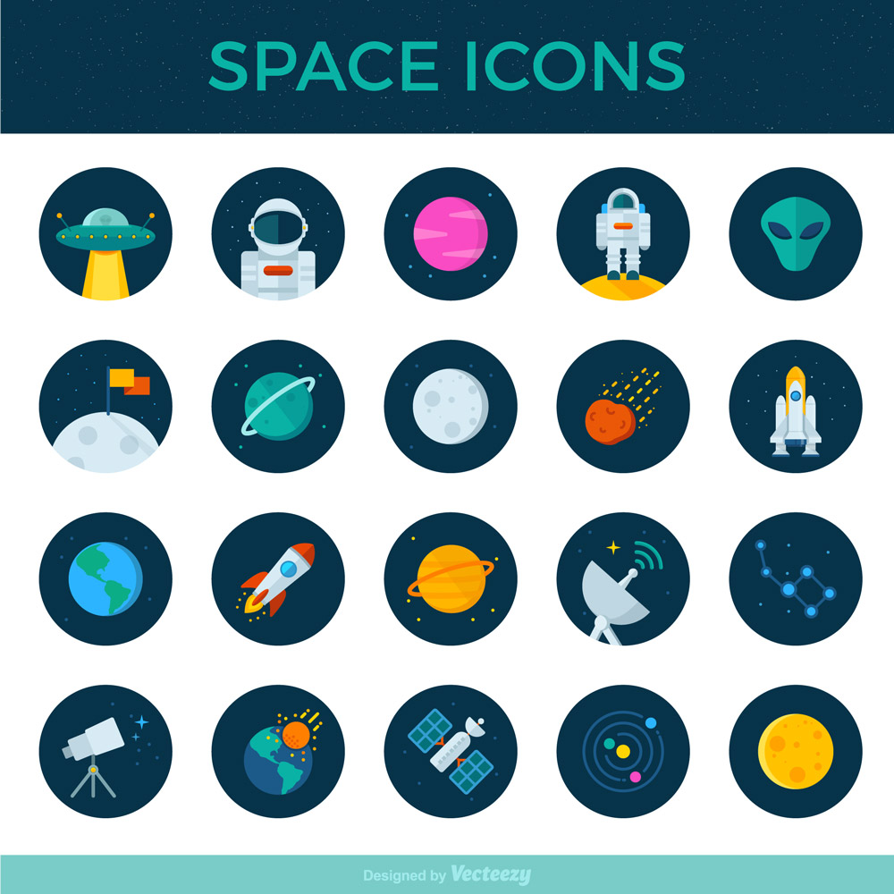 Set Of 20 Free Space Icons - LTHEME