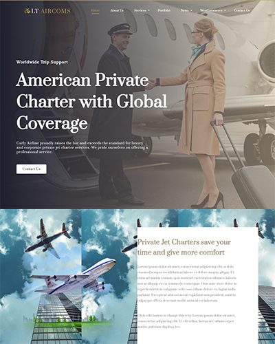 LT Aircoms Single Page – Free Airline WordPress Theme