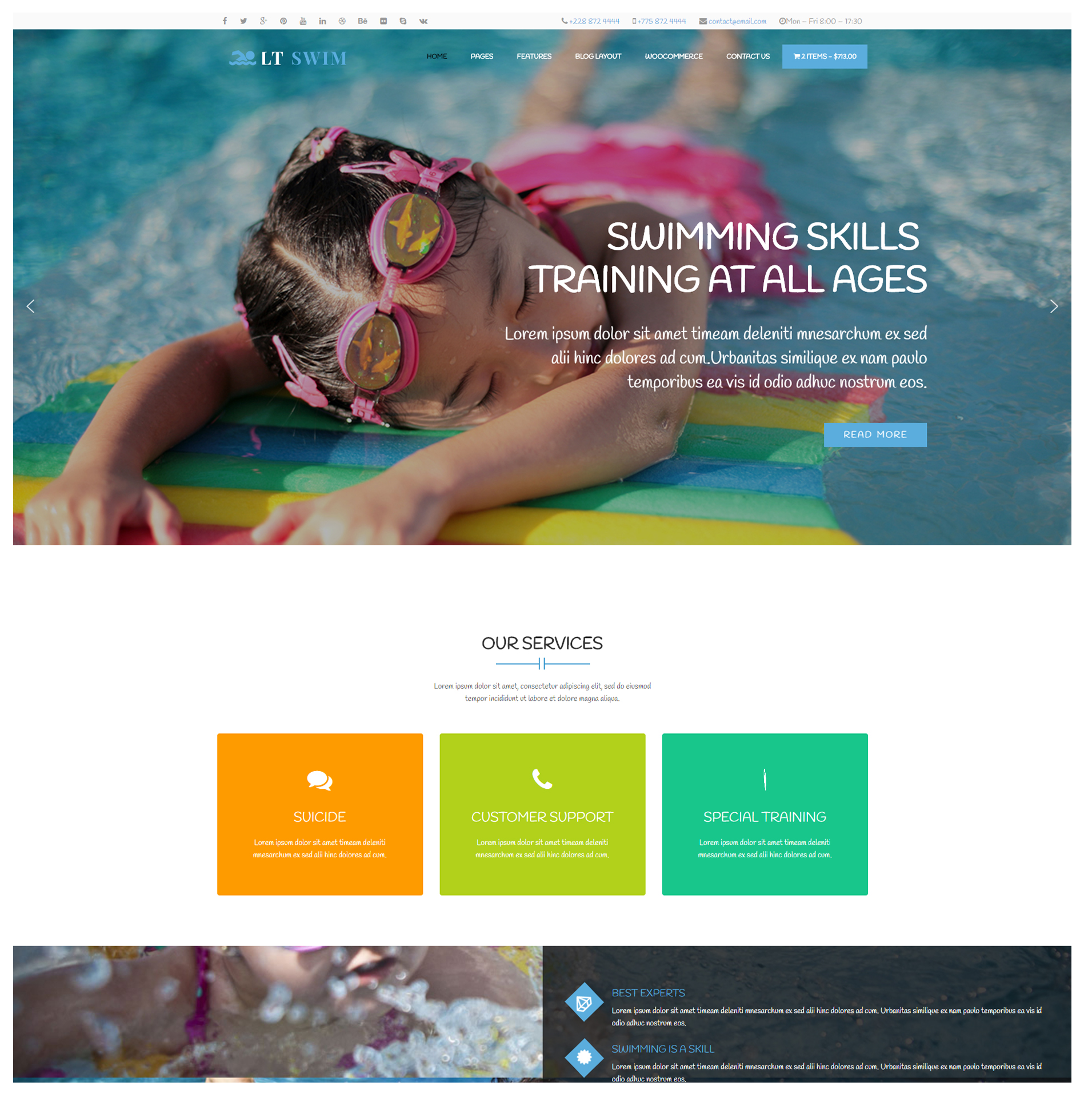 LT Swim – Swimming WordPress Theme