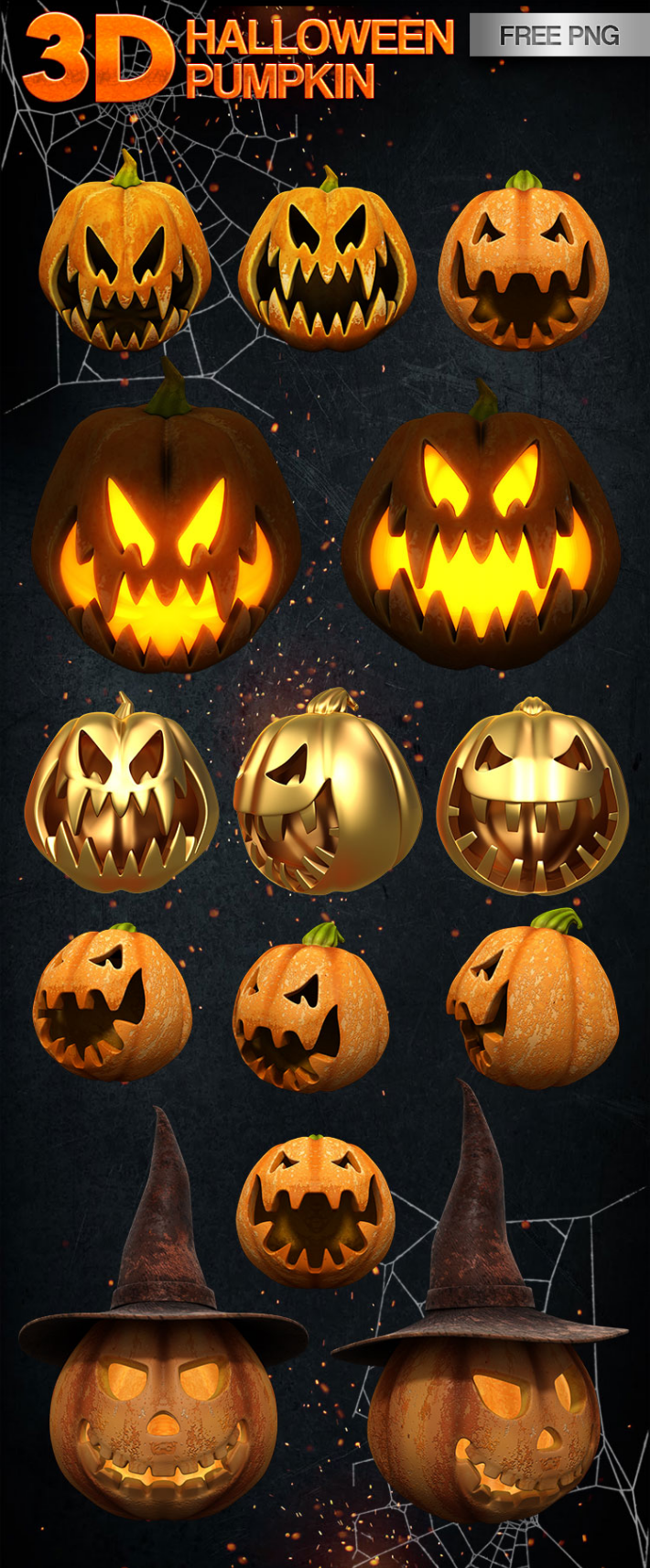 Download Halloween Pumkin 3D PSD MockUp - LTHEME