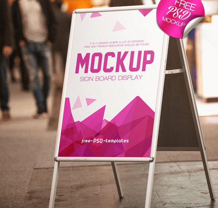 Free SignBoard MockUp PSD Template