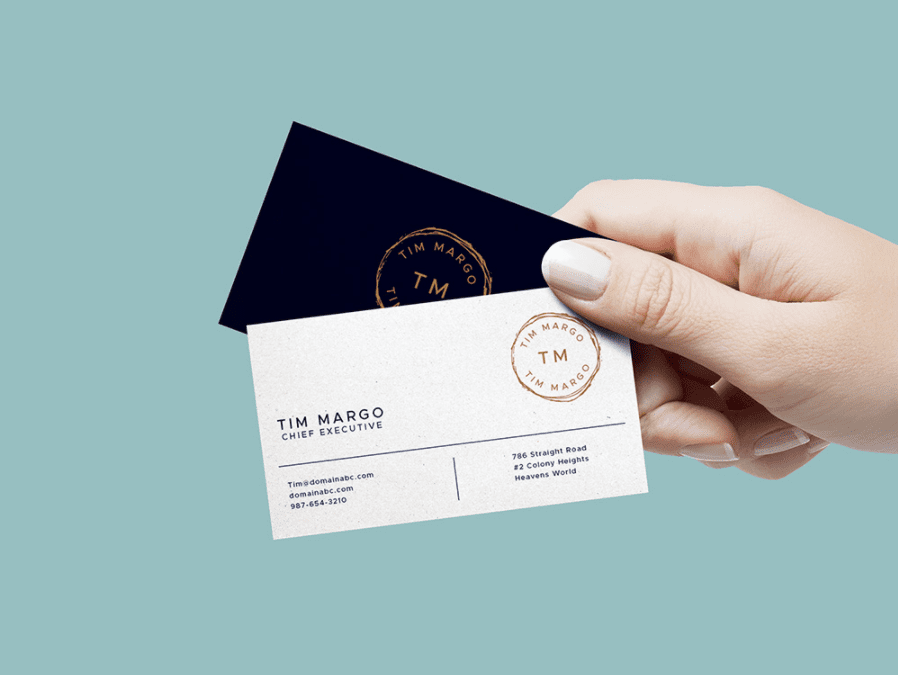 Hand Holding Business Card MockUp Free Template - LTHEME