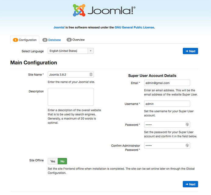 Joomla 3 Installation