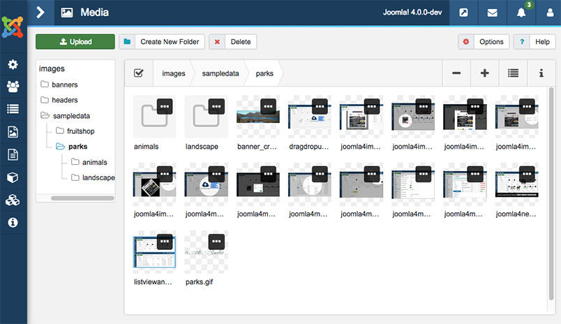 Joomla 4 Media Manager New User Interface