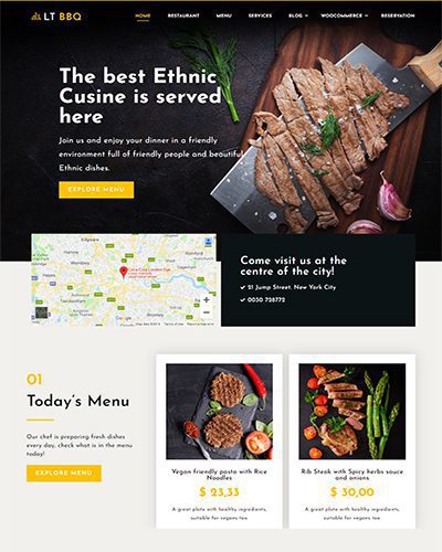 LT BBQ Onepage – Free Grill Restaurant Joomla Template