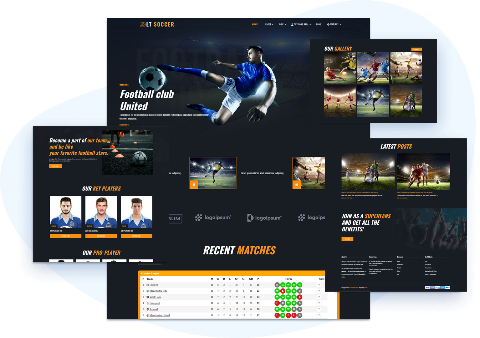 Criar Site Futebol Joomla Responsivo 950 S - Fácil de Editar