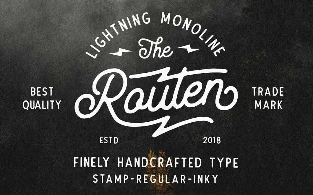Routen Lightning Free Handcrafted Font