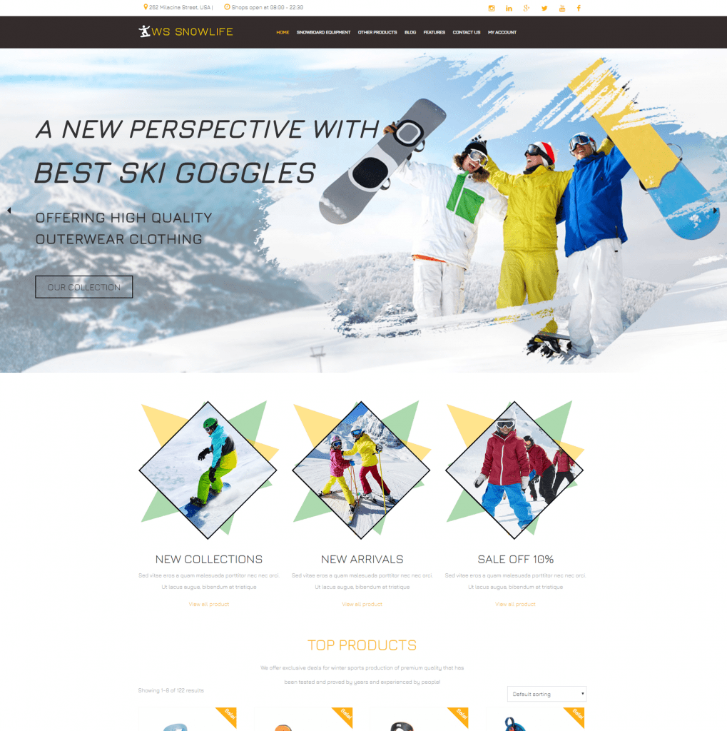 WS Snowlife – Responsive Snowboarding Clothing Stores WooCommerce ...