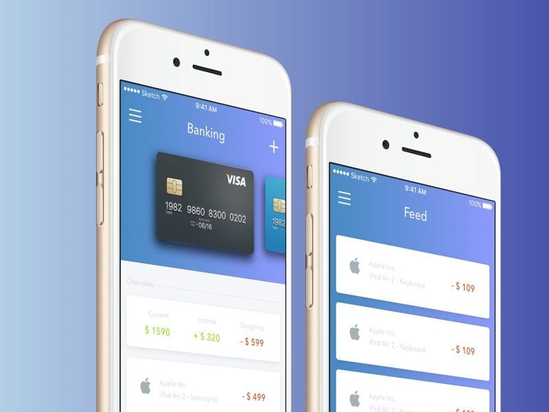 Banking App UI Design In PSD