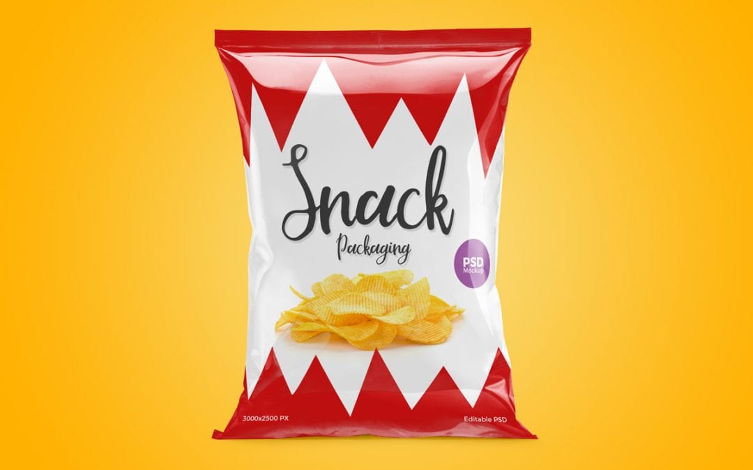 Eye-catching Snack Packaging MockUp PSD Template