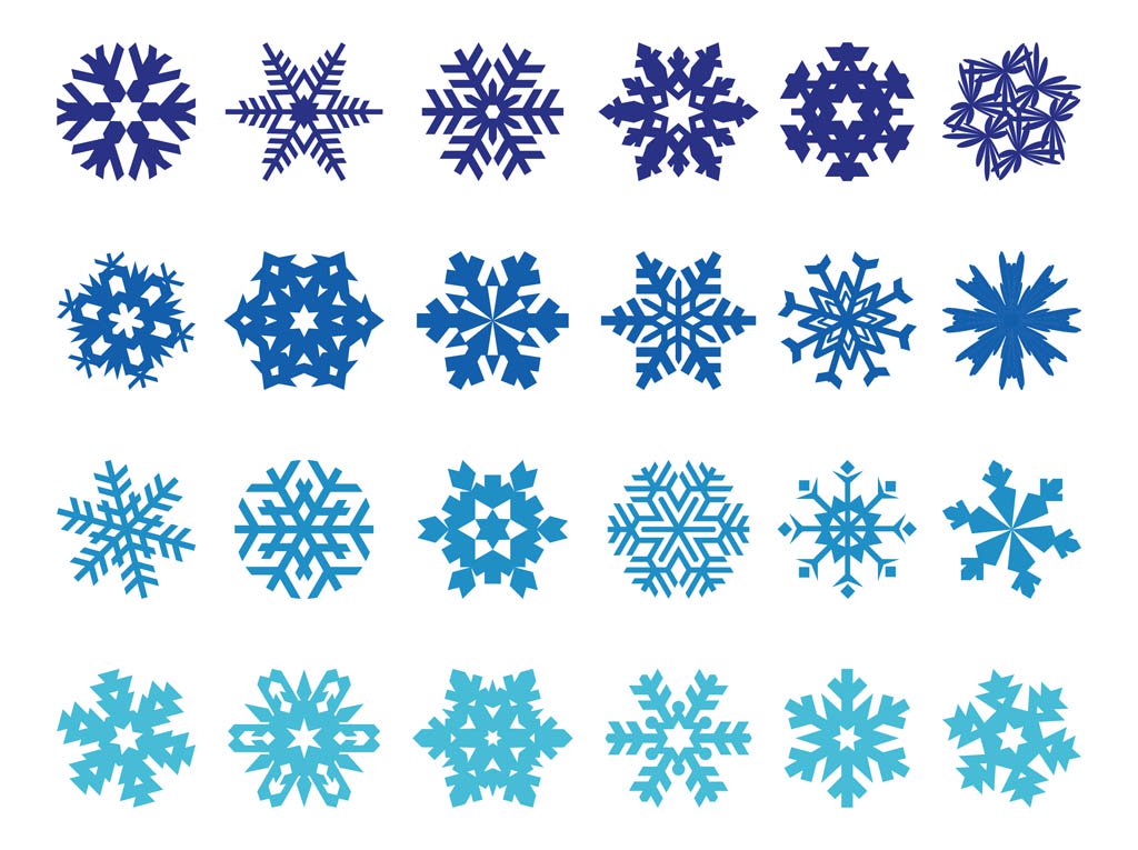 Pack Of Snowflake Vector Free Download - LTHEME