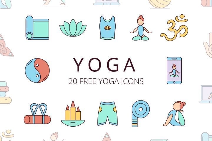 Set Of 20 Yoga Free Icons