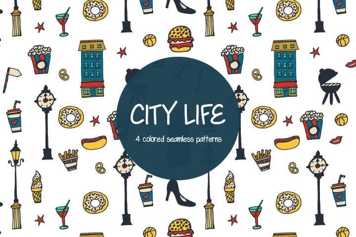 Set Of Free City Life Patterns