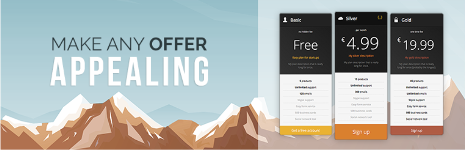 7 amazing WordPress pricing table plugin for creating pricing table