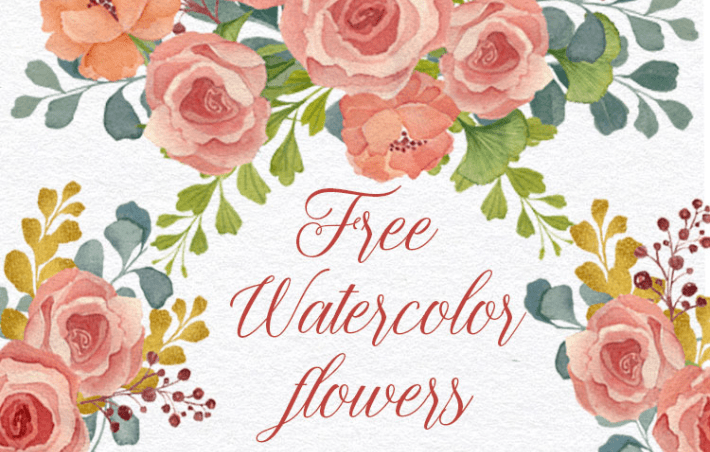 Set Of 15 Free Watercolor Flowers Elements