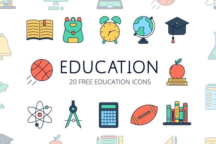 Set Of 20 Free Education Icons