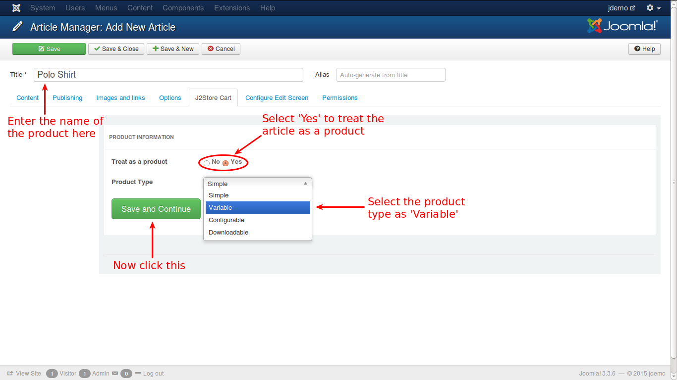 Create Variable Cart 1