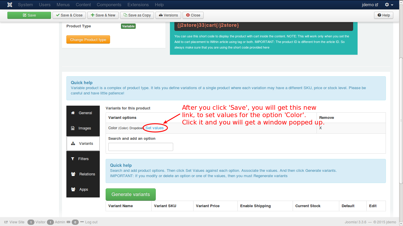 Create Variable Cart Variants 3