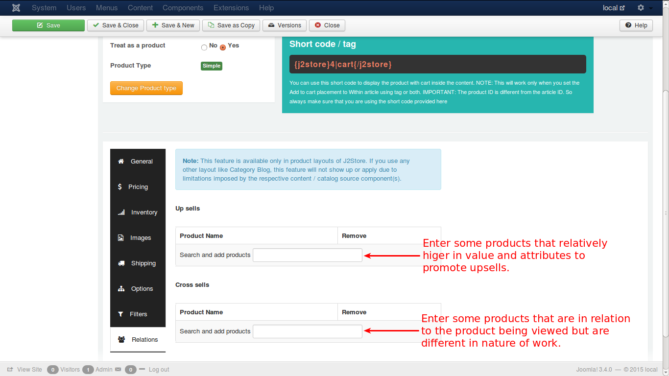 Product Simple Relations