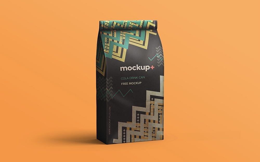 Free Coffee Bag PSD Mockup