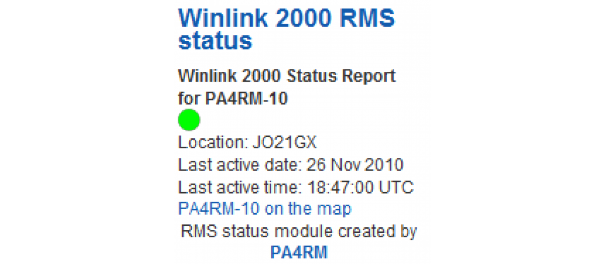 Winlink 2000 Rms Status
