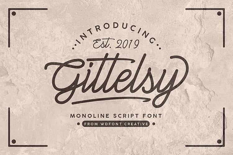 Free Gittelsy Monoline Script Font