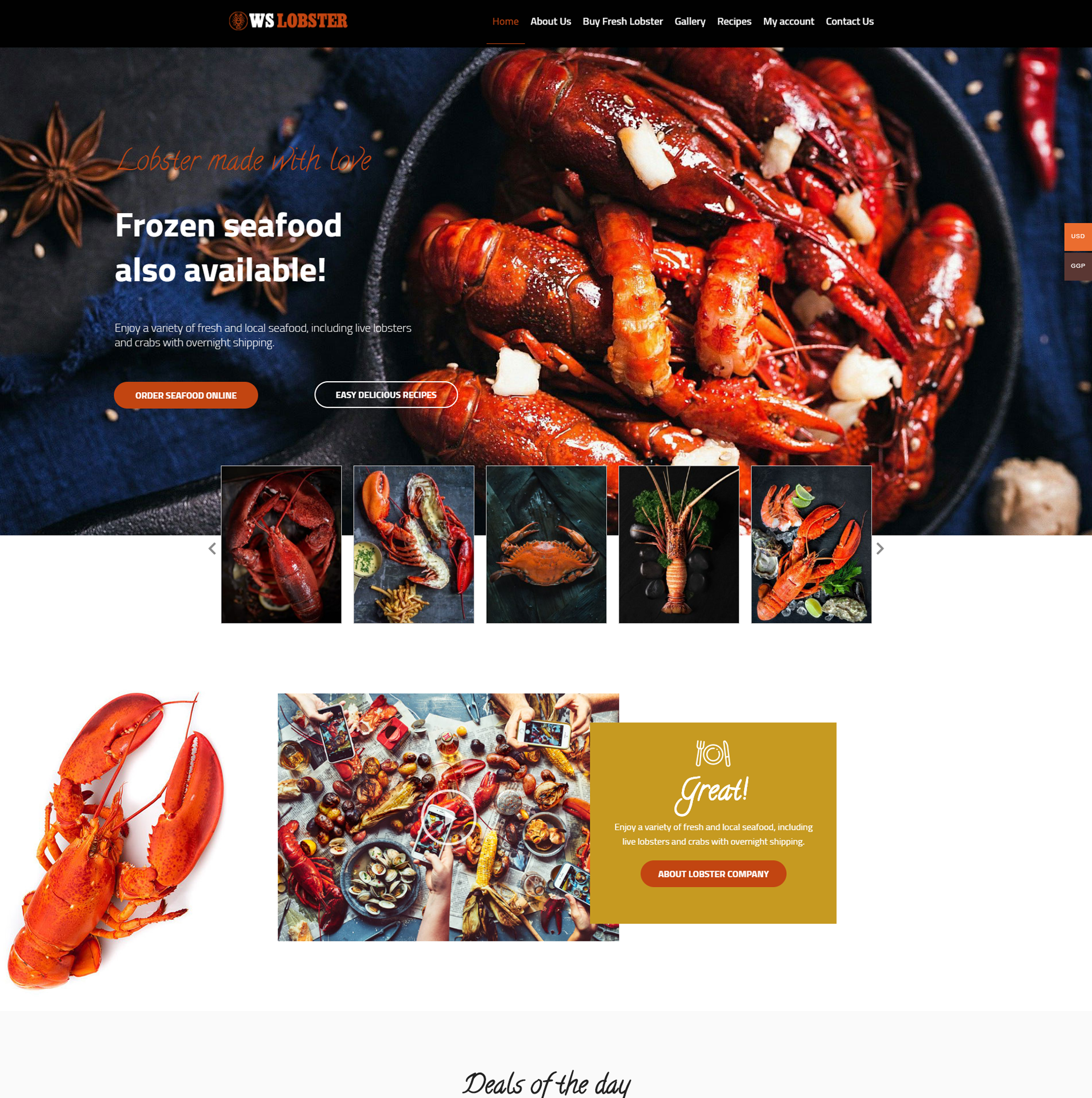 WS Lobster – Free Restaurant WordPress themes / Seafood WordPress theme WS Lobster - Restaurant WordPress theme