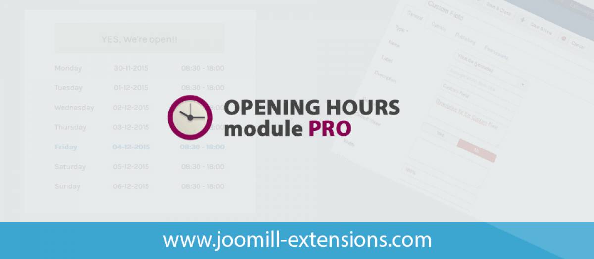 Opening Hours Pro - Joomla Opening Hour Extension