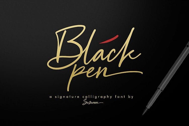 Classy Handwriting Black Pen Font