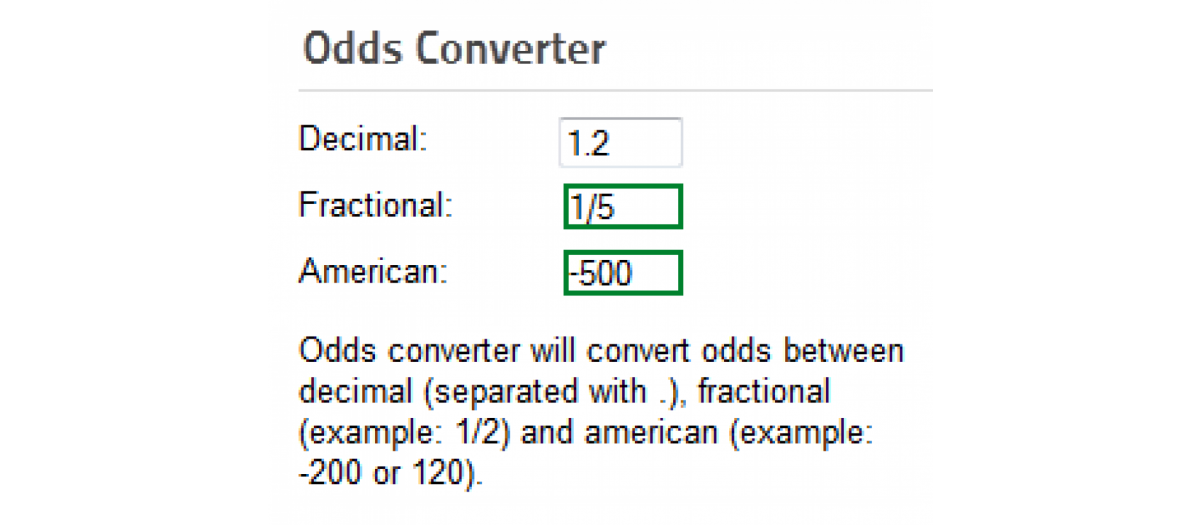 Gambling odds converter