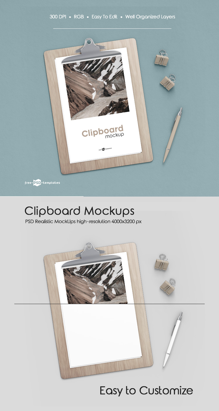 Download Clipboard Mockup Free PSD Mockup - LTHEME