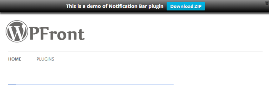 Wpfront Notification Bar