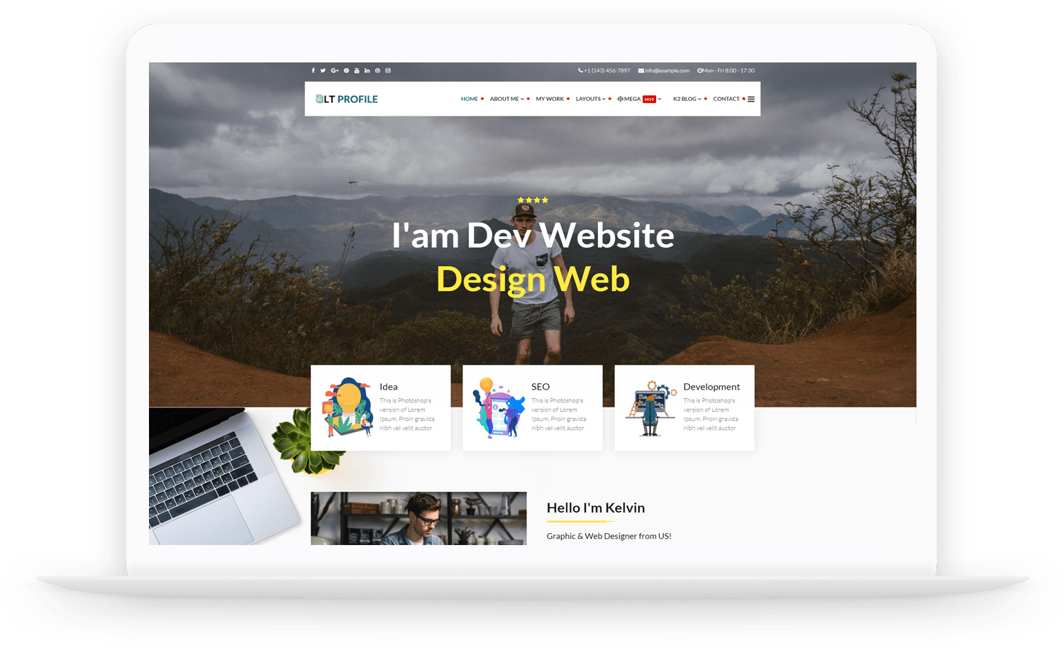 LT Profile Onepage Free One Page Responsive Resume CV Profile