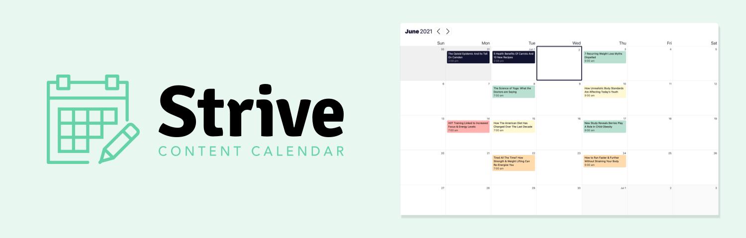Strive Content Calendar Graphic