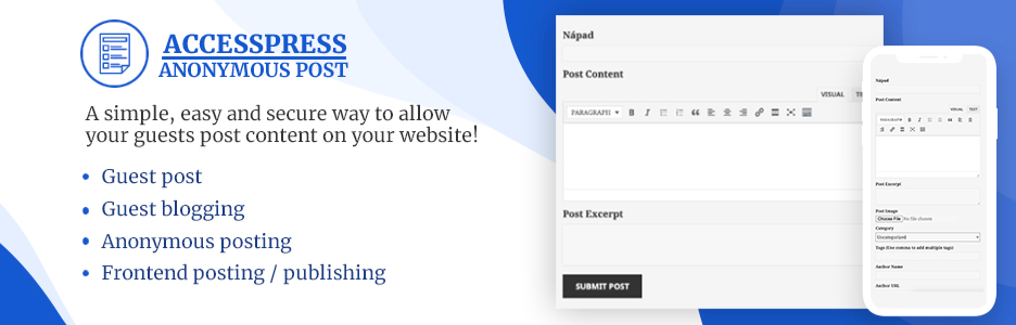 Frontend Post Wordpress Plugin – Accesspress Anonymous Post